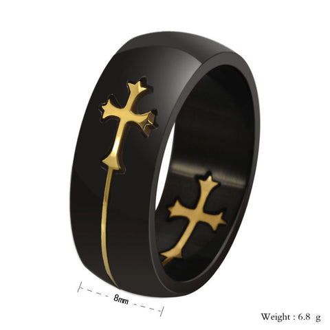 2016 New Fashion Hot Sale Cross Detachable Design Stainless Steel Men's Finger Ring anel masculino - Stylishjewelry