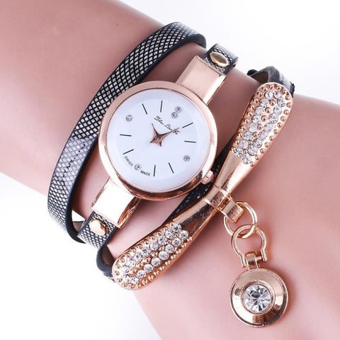 Women Watches Bracelet Watch Ladies Leather Rhinestone Analog Quartz Stainless Steel Wristwatches 9 Colors Watch Female ZHOU - Stylishjewelry