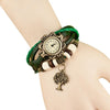 Vintage Leather Quartz Bracelet Watch - Stylishjewelry