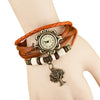 Vintage Leather Quartz Bracelet Watch - Stylishjewelry