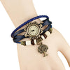 Vintage Leather Quartz Bracelet Watch - Stylishjewelry