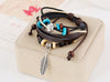 Leather Bracelet with Feathers - Stylishjewelry