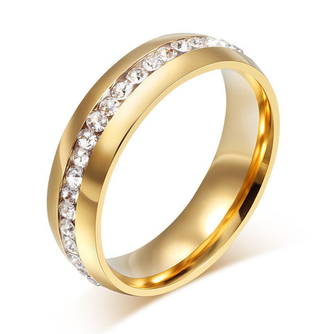New Arrival Crystal Ring 6mm 18k Gold Plated Wedding Brand Luxurious CZ diamond Rings for Women - Stylishjewelry