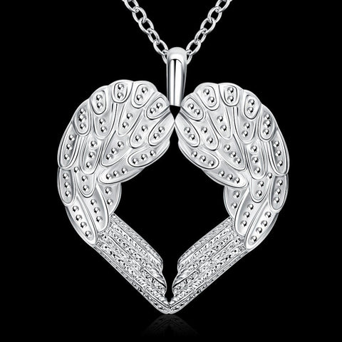 Heart Shape Angel Wings Necklace - Stylishjewelry