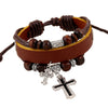 Leather Bracelet with Cross - Stylishjewelry