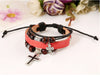 Leather Bracelet with Cross - Stylishjewelry