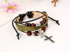 Leather Bracelet with Cross - Stylishjewelry