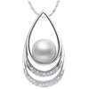 BAMOER  Silver Color Imitation Pearl Necklaces & Pendants with Paved Micro AAA Cubic Zircon Women Jewelry YIN027 - Stylishjewelry