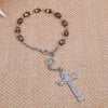 DoreenBeads 2017 New Women Beaded Bracelet Prayer Rosary Beads Bracelets Cross Jesus Pendants 18cm-21cm long 1 Piece Summer Chic - Stylishjewelry