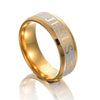 High quality large size 8mm 316 Titanium Steel 14KGP jesus cross Letter bible wedding band ring men women - Stylishjewelry