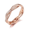BAMOER Authentic 925 Sterling Silver Twist Of Fate Clear CZ Women Rings Wedding Jewelry Birthday Gift PA7187 - Stylishjewelry