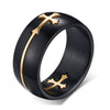 Size 7-13 8mm Stainless Steel Sideways Cross Ring Prayer Lord Jesus Christian Church Party - Stylishjewelry